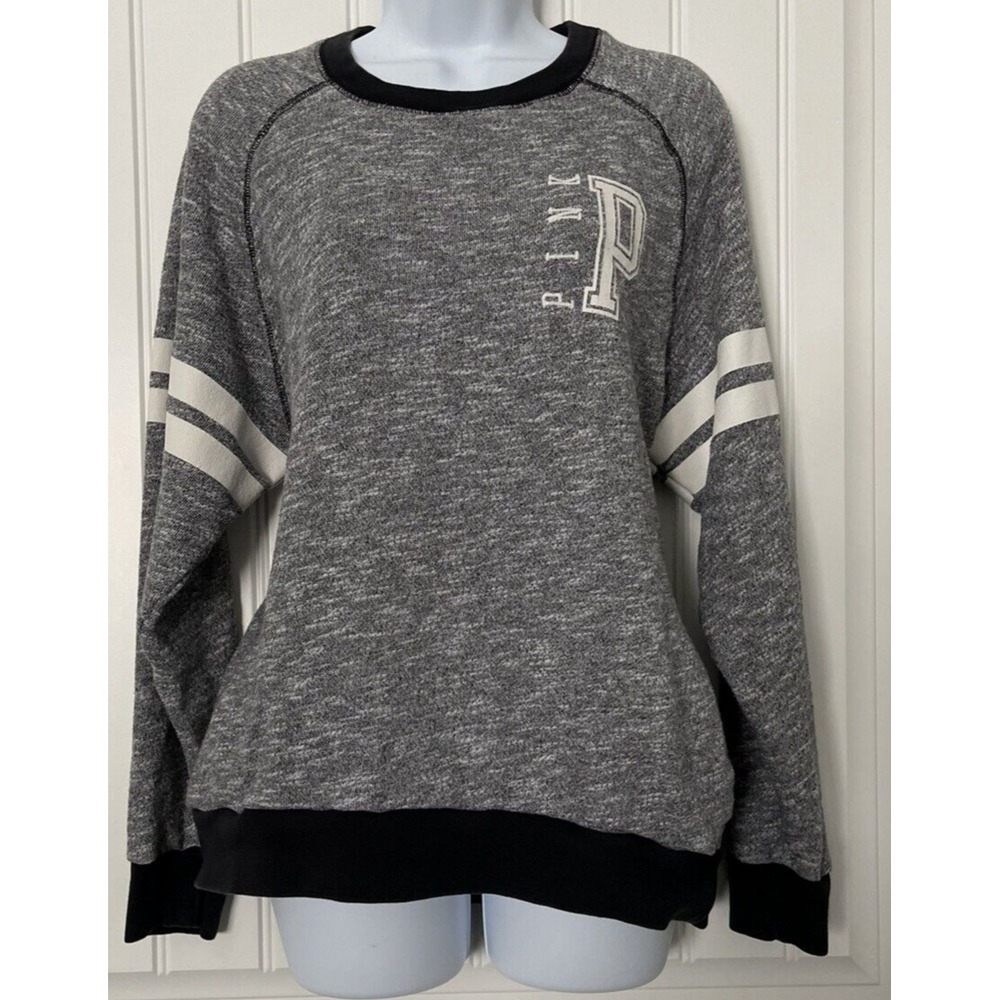 Victoria's Secret Sweatshirt Womens Size Small Gray Pullover Pockets Sweater